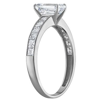 NaturaLux™ 14k Gold 1 3/4 Carat T.W. Lab-Created Diamond Emerald Cut Engagement Ring