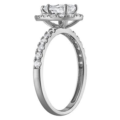 NaturaLux™ 14k Gold 1 3/4 Carat T.W. Lab-Created Diamond Pear Halo Engagement Ring