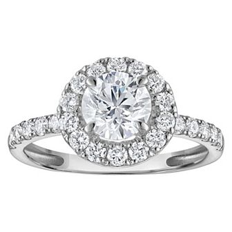 NaturaLux™ 14k Gold 1 3/4 Carat T.W. Lab-Created Diamond Round Halo Ring