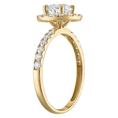 NaturaLux™ 14k Gold 1 3/4 Carat T.W. Lab-Created Diamond Round Halo Ring
