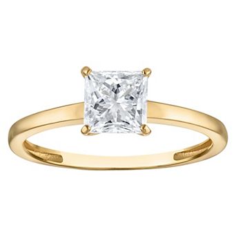 NaturaLux™ 14k Gold 1 Carat T.W. Lab-Created Diamond Princess Cut Solitaire Ring