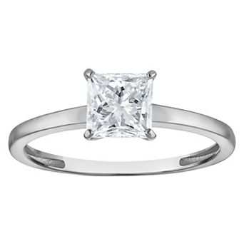 NaturaLux™ 14k Gold 1 Carat T.W. Lab-Created Diamond Princess Cut Solitaire Ring