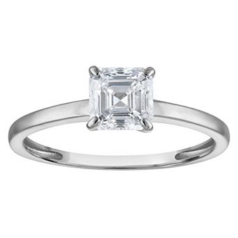 NaturaLux™ 14k Gold 1 Carat T.W. Lab-Created Diamond Asscher Cut Solitaire Engagement Ring