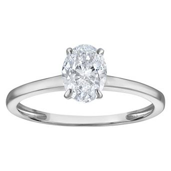 NaturaLux™ 14k Gold 1 Carat T.W. Lab Diamond Oval Solitaire Ring
