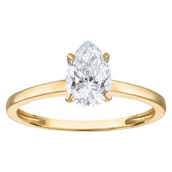 NaturaLux™ 14k Gold 1 Carat T.W. Lab-Created Diamond Pear Solitaire Engagement Ring