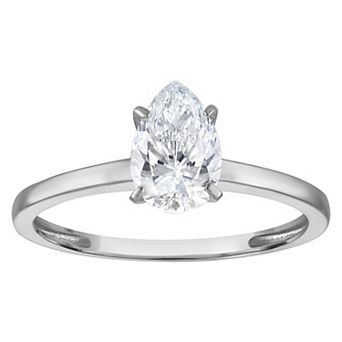 NaturaLux™ 14k Gold 1 Carat T.W. Lab-Created Diamond Pear Solitaire Engagement Ring