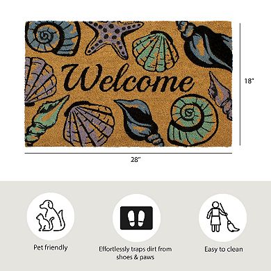 Storm Stopper Coir Seashells Welcome Doormat