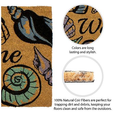 Storm Stopper Coir Seashells Welcome Doormat