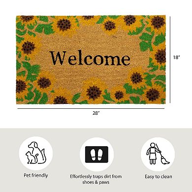 Storm Stopper Coir Sunflower Fields Welcome Doormat