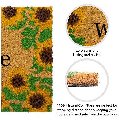 Storm Stopper Coir Sunflower Fields Welcome Doormat