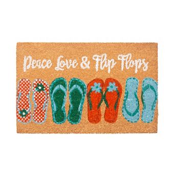 Storm Stopper Coir Peace Love & Flip Flops Doormat