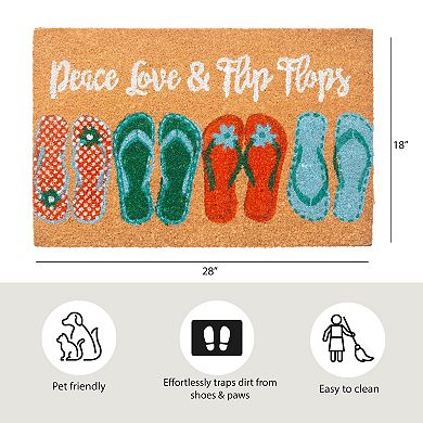 Storm Stopper Coir Peace Love & Flip Flops Doormat