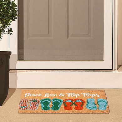Storm Stopper Coir Peace Love & Flip Flops Doormat