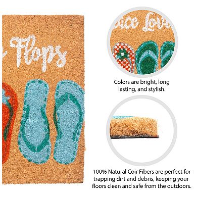 Storm Stopper Coir Peace Love & Flip Flops Doormat