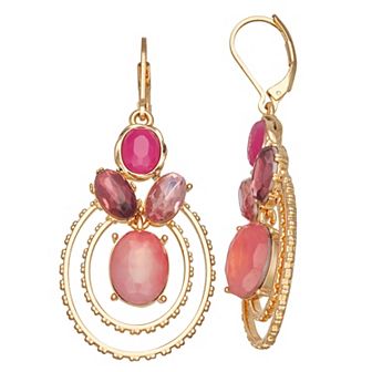 Napier Gold Tone Sweet Berry Orbital Drop Earrings