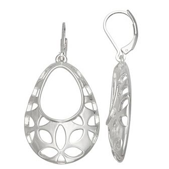 Napier Silver Tone Filigree Drop Earrings