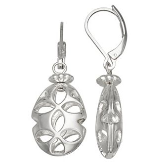 Napier Silver Tone Filigree Drop Earrings