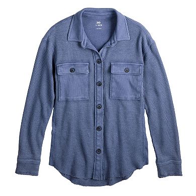 Girls 6-20 SO® Oversized Waffle Shirt in Plus Size
