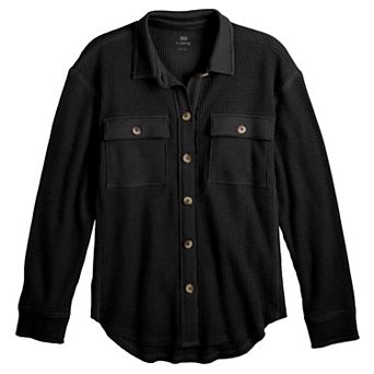 Girls 6-20 SO® Oversized Waffle Shirt in Regular & Plus Size