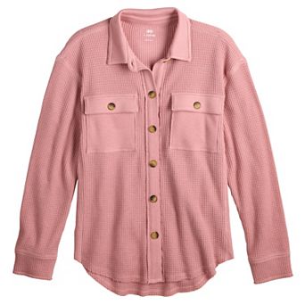 Girls 6-20 SO® Oversized Waffle Shirt in Regular & Plus Size
