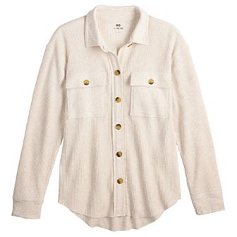Girls 6-20 SO® Oversized Waffle Shirt in Regular & Plus Size