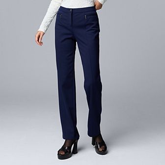 Women's Simply Vera Vera Wang Mid Rise Slim Ponte Pants