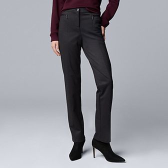 Women's Simply Vera Vera Wang Mid Rise Slim Ponte Pants