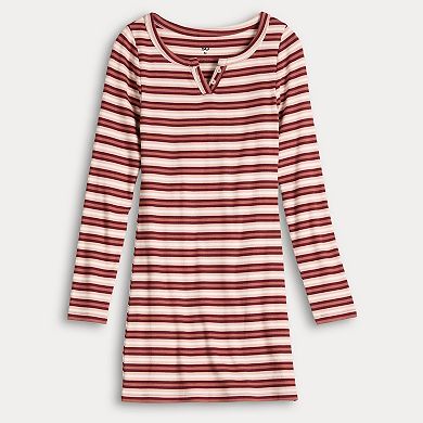 Juniors' SO® Long Sleeve Henley Dress