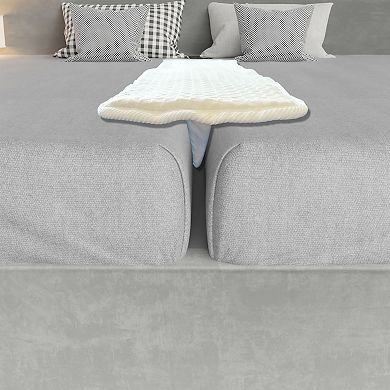 Continental Sleep, 74.8” Bed Bridge Pad, Twin to King Bed Converter, White