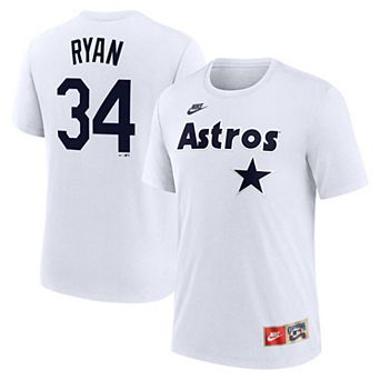 Men's Nike Nolan Ryan White Houston Astros Cooperstown Collection Name & Number Tri-Blend T-Shirt