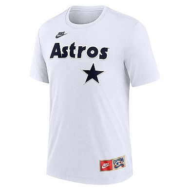 Men's Nike Nolan Ryan White Houston Astros Cooperstown Collection Name & Number Tri-Blend T-Shirt