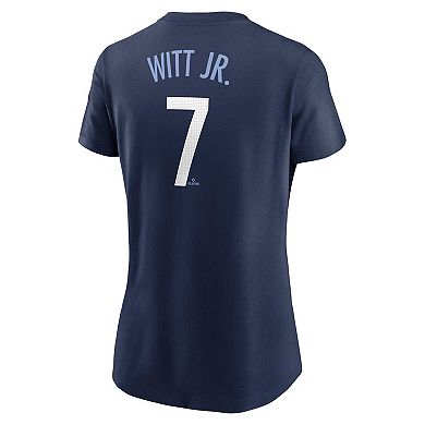 Women's Nike Bobby Witt Jr. Navy Kansas City Royals City Connect Fuse Name & Number T-Shirt
