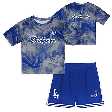 Toddler Gray/Royal Los Angeles Dodgers Pinch Hitter Infielder T-Shirt & Shorts Set