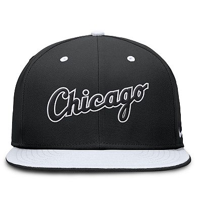 Men's Nike Black/White Chicago White Sox True Primetime Two-Tone Performance Fitted Hat