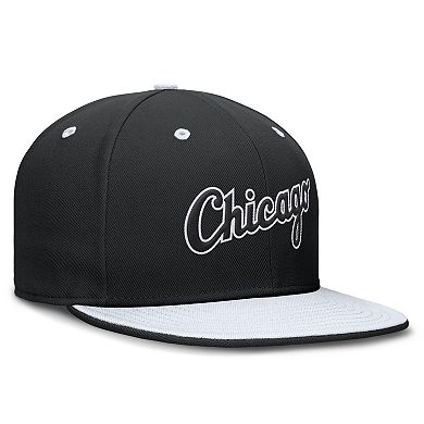 Men's Nike Black/White Chicago White Sox True Primetime Two-Tone Performance Fitted Hat