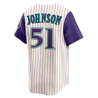 Men's Nike Randy Johnson Cream Arizona Diamondbacks Throwback Cooperstown Collection Limited Jersey