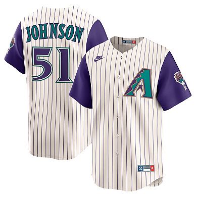 Men's Nike Randy Johnson Cream Arizona Diamondbacks Throwback Cooperstown Collection Limited Jersey