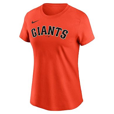 Women's Nike Justin Verlander Orange San Francisco Giants Fuse Name & Number T-Shirt