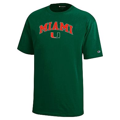 Youth Champion Green Miami Hurricanes Arch Over Logo T-Shirt