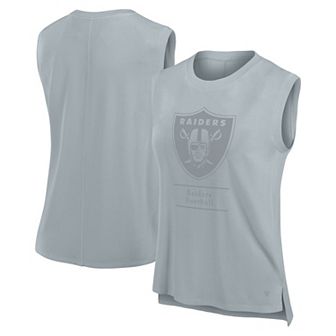 Women's Fanatics Gray Las Vegas Raiders Studio Embrace Tank Top