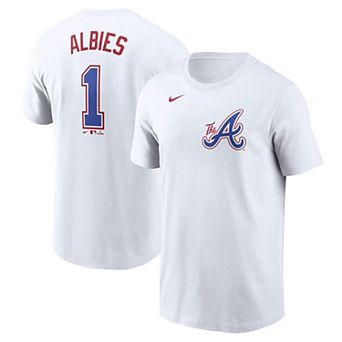 Men's Nike Ozzie Albies White Atlanta Braves 2024 City Connect Fuse Name & Number T-Shirt