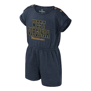 Girls Toddler Colosseum Navy West Virginia Mountaineers Cinder Romper