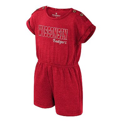 Girls Toddler��Colosseum Red Wisconsin Badgers Cinder Romper