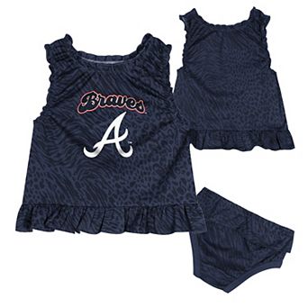 Infant Navy Atlanta Braves Playground Dress & Bloomers Set