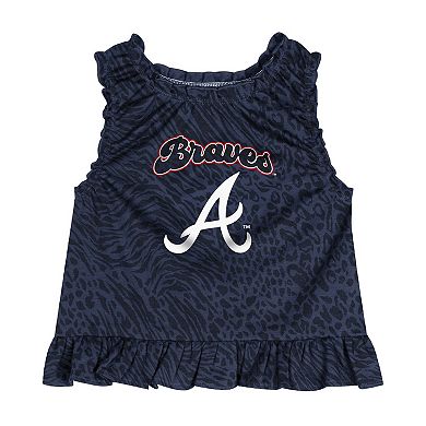 Infant Navy Atlanta Braves Playground Dress & Bloomers Set