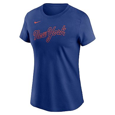 Women's Nike Francisco Lindor Royal New York Mets Fuse Name & Number T-Shirt