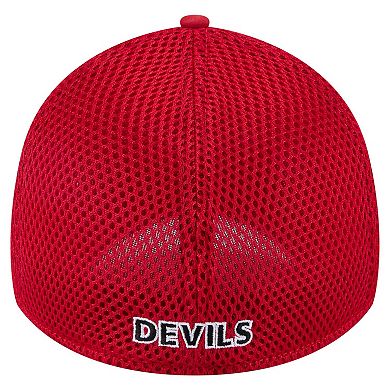Men's New Era Red New Jersey Devils Linear Featherweight 39THIRTY Flex Hat