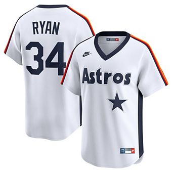 Men's Nike Nolan Ryan White Houston Astros Throwback Cooperstown Collection Limited Jersey