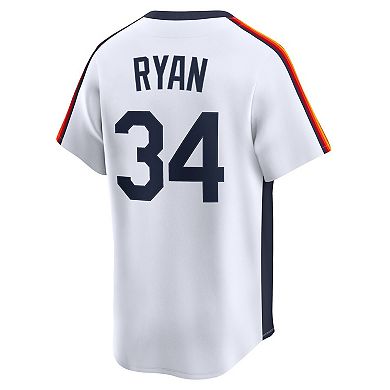 Men's Nike Nolan Ryan White Houston Astros Throwback Cooperstown Collection Limited Jersey