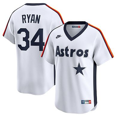 Men's Nike Nolan Ryan White Houston Astros Throwback Cooperstown Collection Limited Jersey